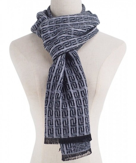 Monique Men Plaid Print Cashmere-like Scarf Autumn Winter Spring Thick Warm Scarves Wraps - Blue - C3186C3X2IW