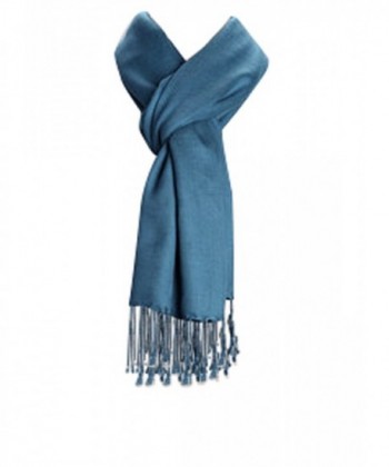 Amtal Large Pashmina Soft Scarf Cashmere Shawl Wrap Stole in 40+ Solid Colors - Federal Blue - C4118XLGT91