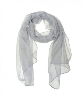 Light Soft Scarves -Chiffon Vintage Solid Color Scarf - Gray - CW182Y85T9K