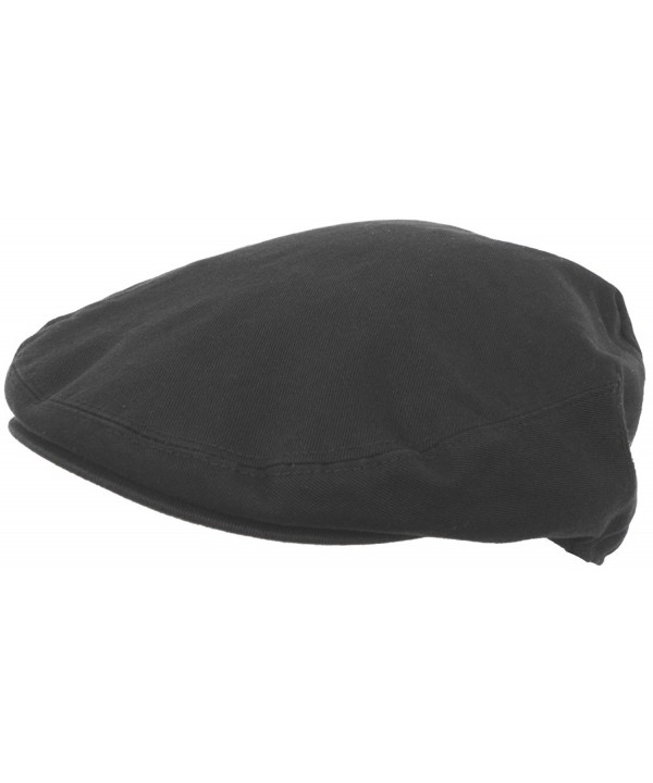 Headchange Made In USA 100% Cotton IVY Scally Cap Driving Hat newsboy XS-XXL - Black - C011XWUTW6F