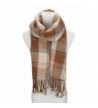 Spikerking Women's Fashion Large Lattice Long Shawl Big Grid Winter Warm Scarf - Beige Plaid - CD12648HY9N