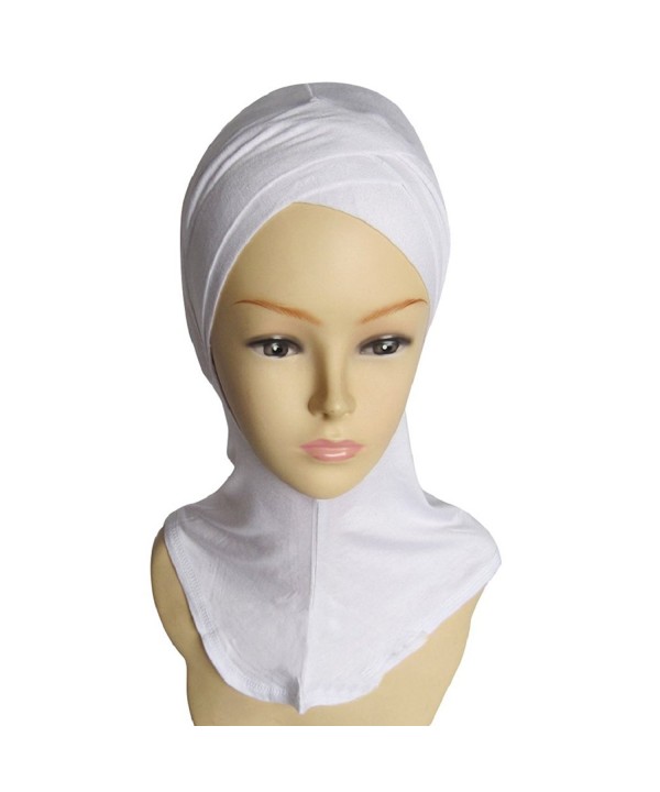 TRENTON Women's Muslim Scarf Full Cover Inner Hijab Cap Islamic Hat Underscarf - White - CA12MZJEN76