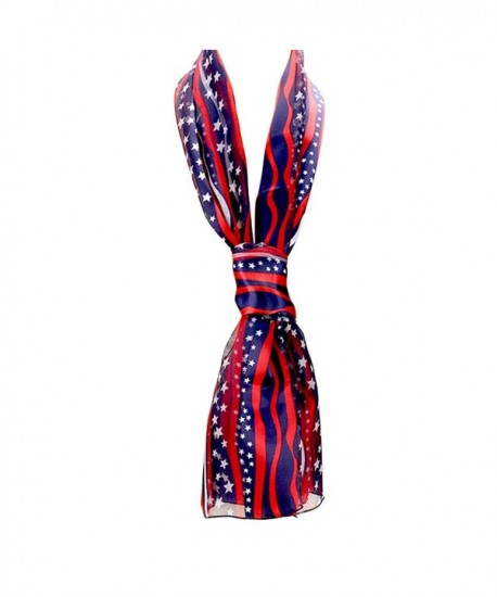 Rosemarie Collections Women's American Flag Stars and Stripes Fashion Scarf - Blue - C317YYTAOZW