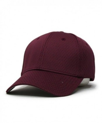 Plain Pro Cool Mesh Low Profile Baseball Cap with Adjustable Velcro - Maroon - CT12CDMCUHP