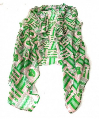 Alpha Kappa Alpha Sorority Pink Green Converttible Scarf-Wrap - CB1880QREUT