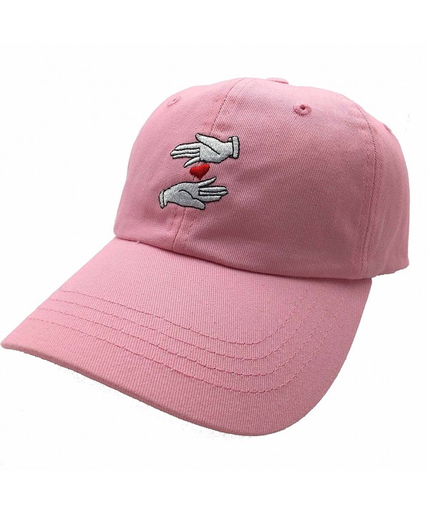 Love Heart Embroidered Dad Hats Baseball Cap Adjustable Snapback Cotton Strapback - Pink - CW186DN4M6K