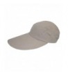 CTM Cotton Long 5 Inch Bill Visor Baseball Cap - Khaki - CB11CQDS823