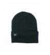 Mens Insulated Thermal Fleece Lined Comfort Daily Soft Beanies Winter Hats - Black Fold Over Hat - C512NSNWF2O