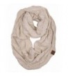 BYSUMMER C.C Soft Warm RIbbed knit Winter Infinity Loop Scarf - Beige - CZ12NYX6JXZ