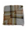 Water Gypsy Trendy Fashion Plaid Scarf Oversized Blanket Shawl for Winter - Light Blue and Tan - CD186QALO0R