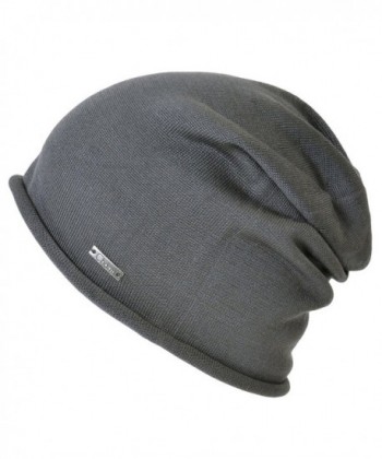 Casualbox Charm 100% Silk Beanie Hat Mens Womens Soft Slouchy Summer Unisex Stretchy - Gray - CX12LUHC3RV