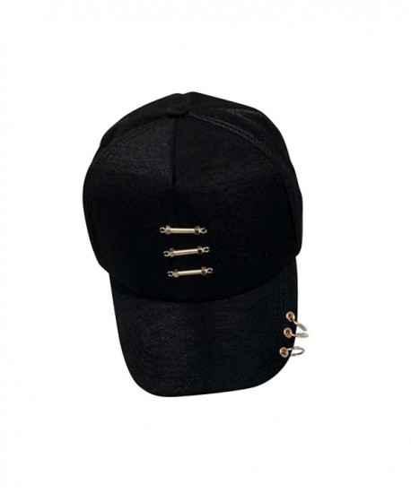 Unisex Punk Snapback Piercing Silver Ring Hip Hop Hat Baseball Cap - Style 2 - CO183LT3XXS