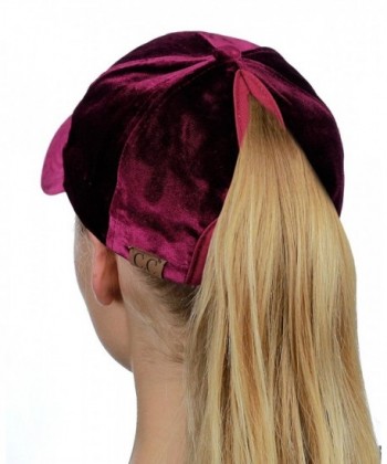 C C Ponytail Adjustable Baseball Burgundy