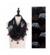 StylesILove Tribal Elephant Tasseled Infinity Scarf- 2 Colors - Black - C312BPIZOGH