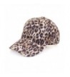 Hatsandscarf C.C Faux Suede Leopard Print Fabric Ponytail Baseball Cap (BT-52) - Brown - C2189ZG28D5