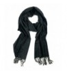 Plum Feathers Super Soft Luxurious Cashmere Feel Winter Scarf - Black/Gray Herringbone - CK12N22Z312