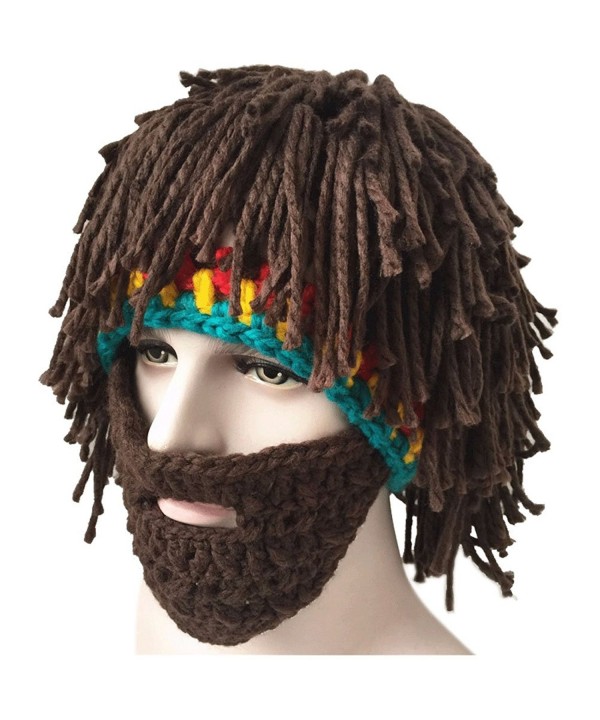 Creative Winter Knitting Wool Beards - Brown - C212NELLJJU