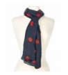 Noble Mount Embroidered Kisses Spring Scarf - Navy - C111SZ7LY25