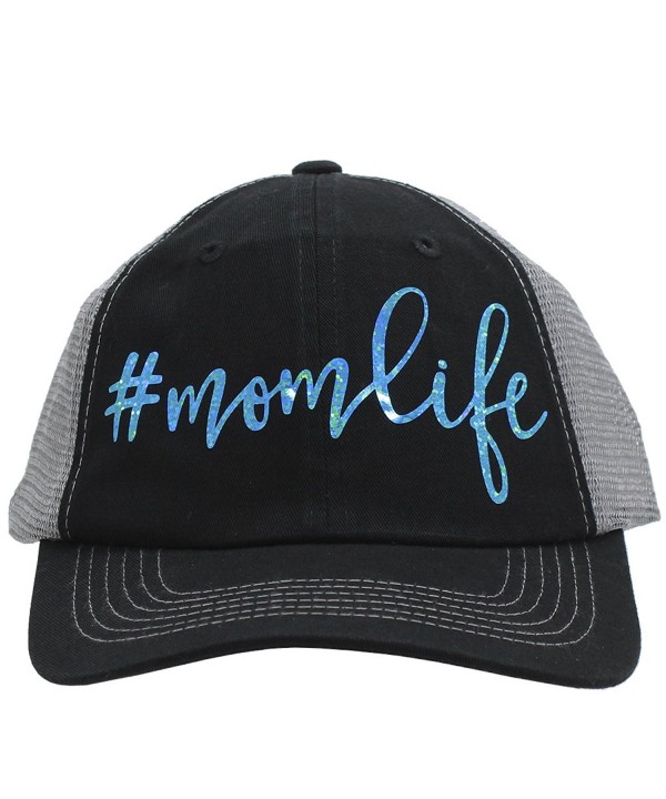 Glitter Foil Blue momlife MomLife Mom Life Trucker Style baseball Cap Hat Rocks any Outfit - CJ17YXDXY7L