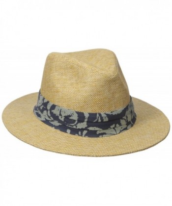 San Diego Hat CO. Men's 3 Inch Brim Sun Hat With Stretch-Fit Sweatband - Natural/Blue - CQ12EBE6IMV