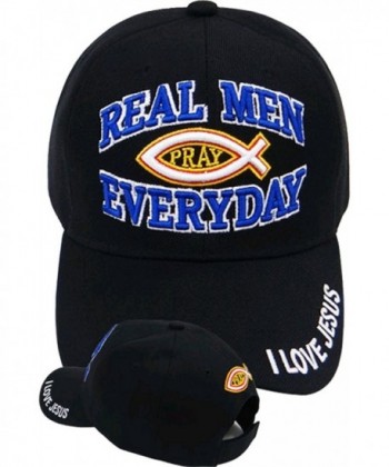 Buy Caps and Hats Christian Baseball Cap Black Hat Real Men Pray Everyday - C611IFYAAET