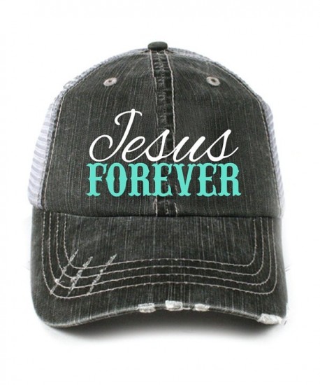 Jesus Forever Christian Women's Adult Mesh Trucker Hat Cap by Katydid - Mint - CY11RGQIH3Z