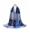 DEESEE(TM) Women Printing Long Soft Wrap Scarf Ladies Shawl Paris Yarn Scarves - Navy - CV12MX9BY3I