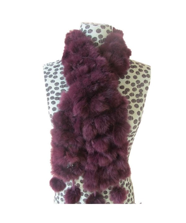 DZT1968(TM) Newest Women Winter Warm Real Rabbit Fur Scarf Ball Velvet Rabbit Style (E) - CO11S23EZGJ