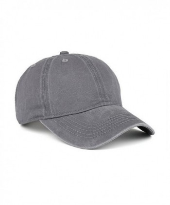 VANCIC Low Profile Washed Brushed Twill Cotton Adjustable Baseball Cap Dad Hat - Gray - C5186A5UHKU