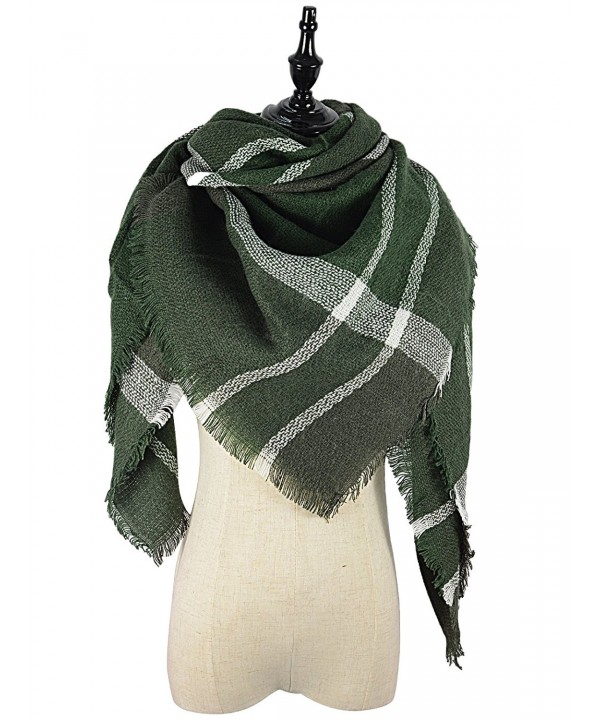 Tartan Scarves Stylish Blockcolor Casual - white green - CY186T2LREW