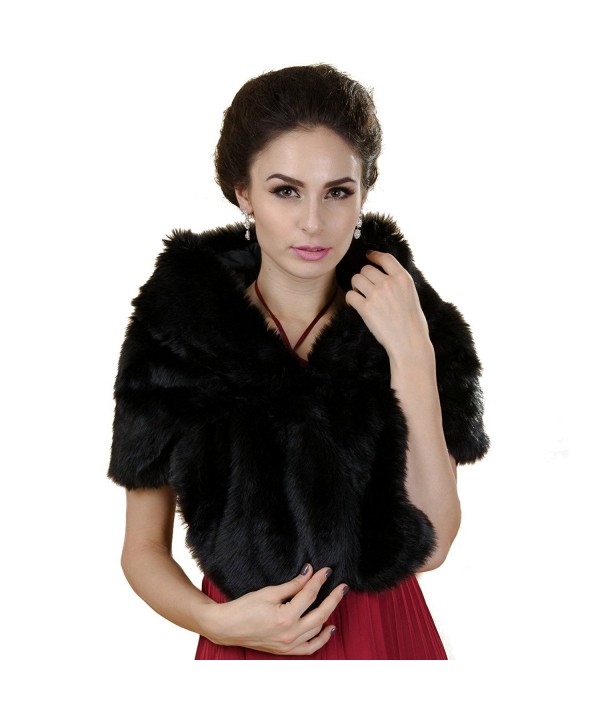 Aukmla Women's Bridal Wedding Fur Scarves and Wraps- Fur Stoles and Shawls for Women - CF11UIF140J