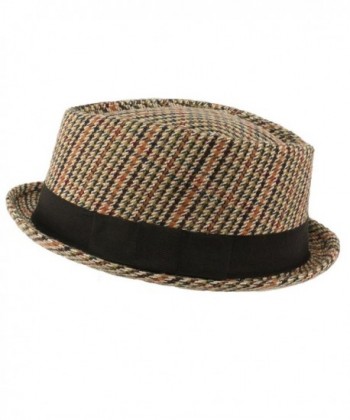 Winter Houndstooth Porkpie Fedora Hat