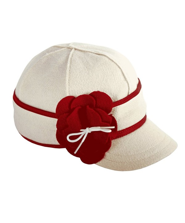 Stormy Kromer Women's Petal Pusher Benchwarmer Cap - Red / White - C011KH5FT7J