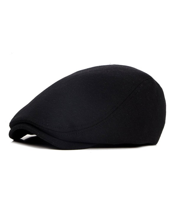 ZLS Retro Unisex Golf IVY Driving Beret newsboy Cabbie Caps Hats For Men - Black - CV17Y0L3GEW