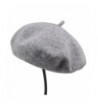 Womens winter wool French Beret Tam Beanie Hat Cap Wool Beanie - Grey - CT1884I0GDM