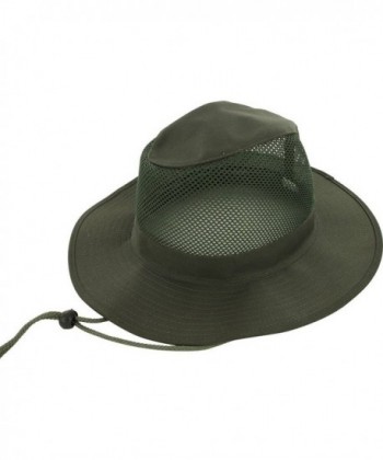 DealStock Adjustable Zip Tie Men Women Wide Brim Summer Outdoor Hat Cap - Green Mesh - CQ1219RVT2H
