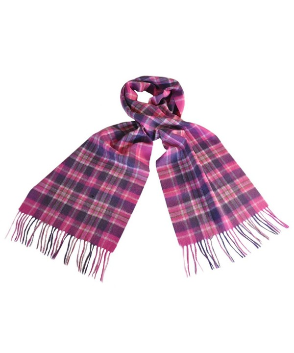 Celtic Irish Wool Scarf With Pink- Purple & Lilac Tartan Design 12 - CU125U0C0UJ