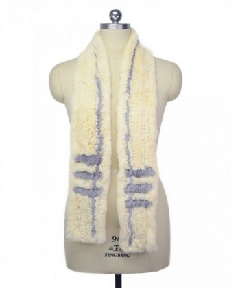 MEEFUR Women Winter Soft Wrap Real Rex Rabbit Fur Long Scarves - Color14 - CH183KQR8N8