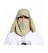 UV UPF 50+ Protection Outdoor Multifunctional Flap Cap with Removable Sun Shield and Mask - Khaki - CO12281XZ5R