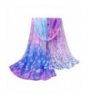 Bestpriceam Women Design Printed Silk Soft Silk Chiffon Shawl Wrap Wraps Scarf Scarves - Blue - CS12C5ELSPL