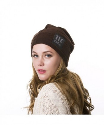 Nine City Stylish Unisex Baggy Beanie Slouchy Crease Knit Beanie Baggy Skull Cap Hat (Coffee) - C912MN19K33