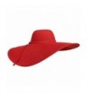 Luxury Divas Dramatic Floppy Hat With Oversized Brim - Red - CC125BTQXRP