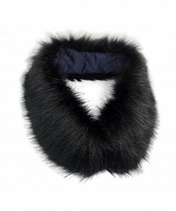 Modelshow Imitation Faux Fur Long Detachable False Collar Scarf Neck Wrap Neckerchiefs for Coat - Black - CB187IWL6ZI