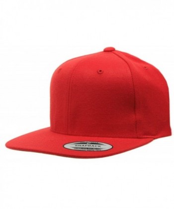 Original Yupoong Pro-style Wool Blend Snapback Blank Hat Baseball Cap 6098m - Red - C41182S4DVB