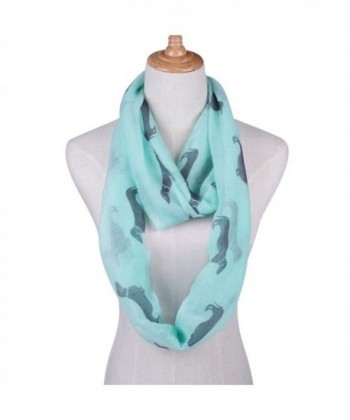 Gotoole Women Lady Fashion Dachshund Dog Soft Voile Scarf Wrap Shawl - Green - CI17YK2I96I