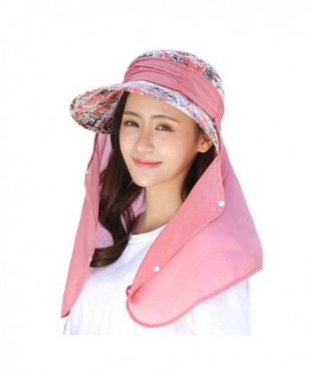 Aiphun Womens Sun Hat UV Protection Wide Brim Visor Cap Foldable Flap Floppy Hats - Orange - CX185M22C2C