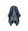 Poncho-Jelinda Women's Reversible Tassel Hem Batwing Sleeves Cape Poncho Cloak Jumper - Navy Blue - CG185K93LHK