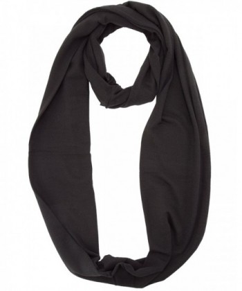 Infinity Solid Loop Scarf - Black - C811I8K6WY9