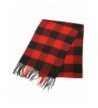 Unisex Plaid Cashmere Feel Winter Scarf 7 Comets - Buffalo Check - Red & Black - CC1874ZU0X7