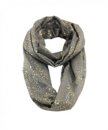 EZGO Bronzing Starry Light Weight Loop Voile Infinity Bufanda Scarf - Gray - CF12N1RG3CZ